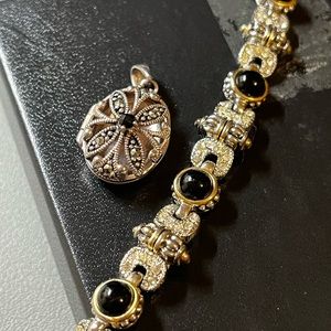 Onyx pendant and bracelet